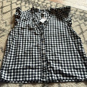 Embellished sleeve gingham blouse